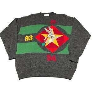 Vintage 90s Iceberg Bugs Bunny Knitted Pullover Jumper Sweater Rare SZ XL CLEAN